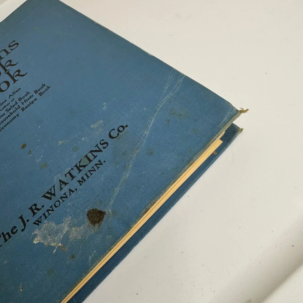 Vintage Watkins Cook Book by Elaine Allen J.R. Watkins Co. Blue Spiral Bound
